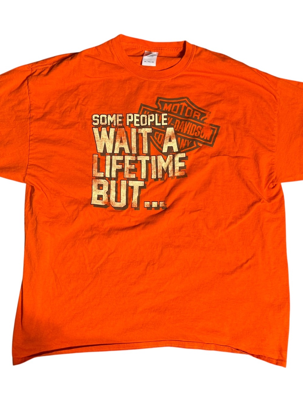 Harley-Davidson Shirt Mens 2XL Orange Kokomo Indiana Graphic Tee Eagle Biker